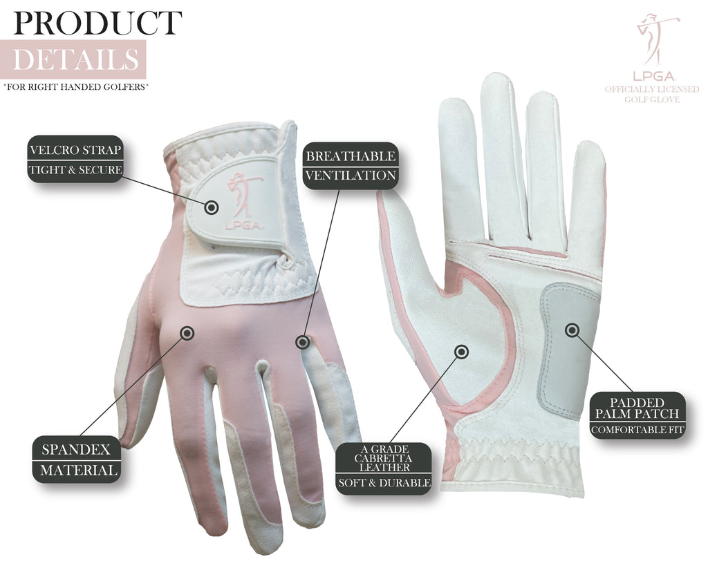 Women’S Pink Left-Handed Golf Glove for Right-Handed Golfers
