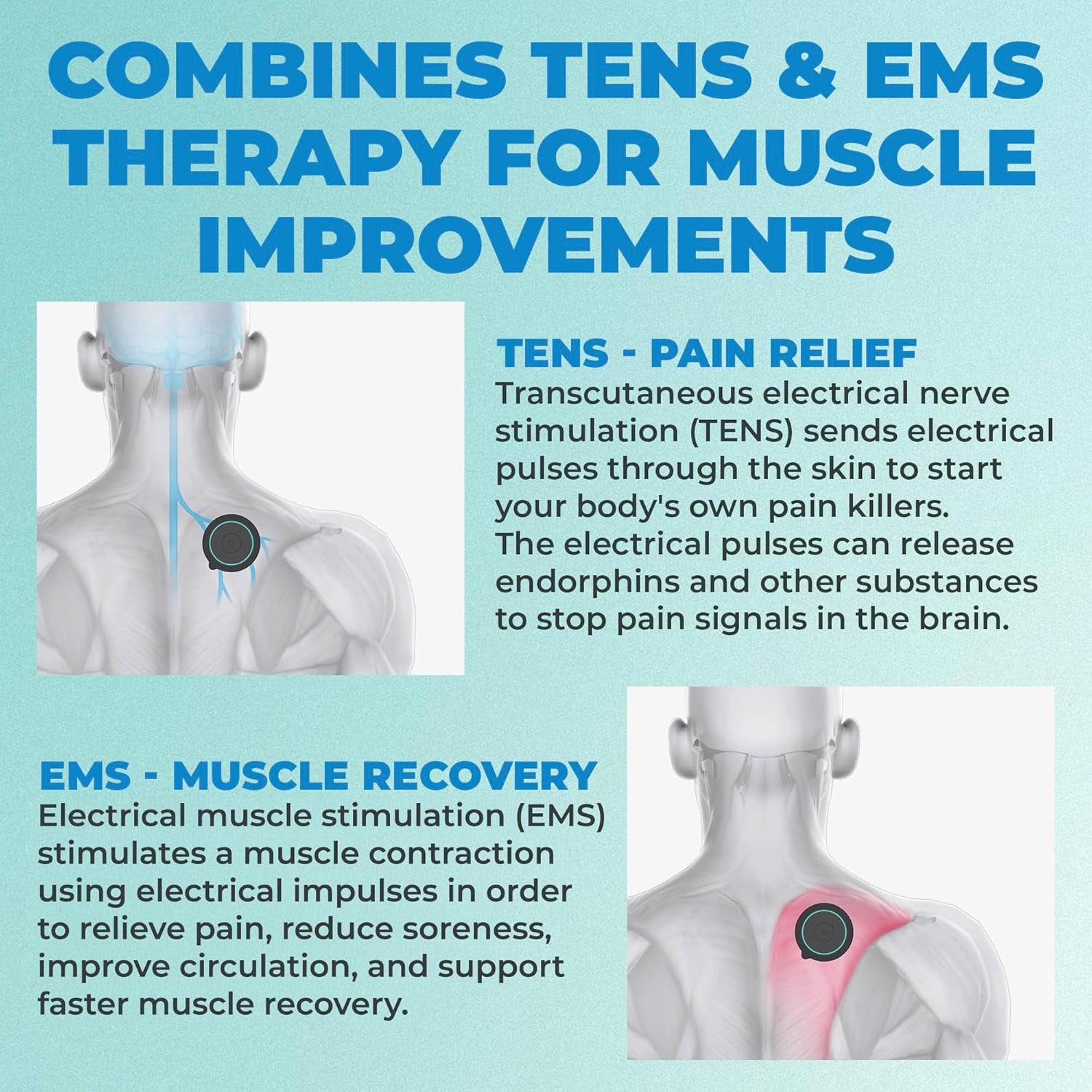 Halo Wireless Muscle Stimulator – Portable EMS Device for Muscle Recovery, Pain Relief, and Strength Training, Stimulate Muscles for Faster Recovery & Growth (Double)