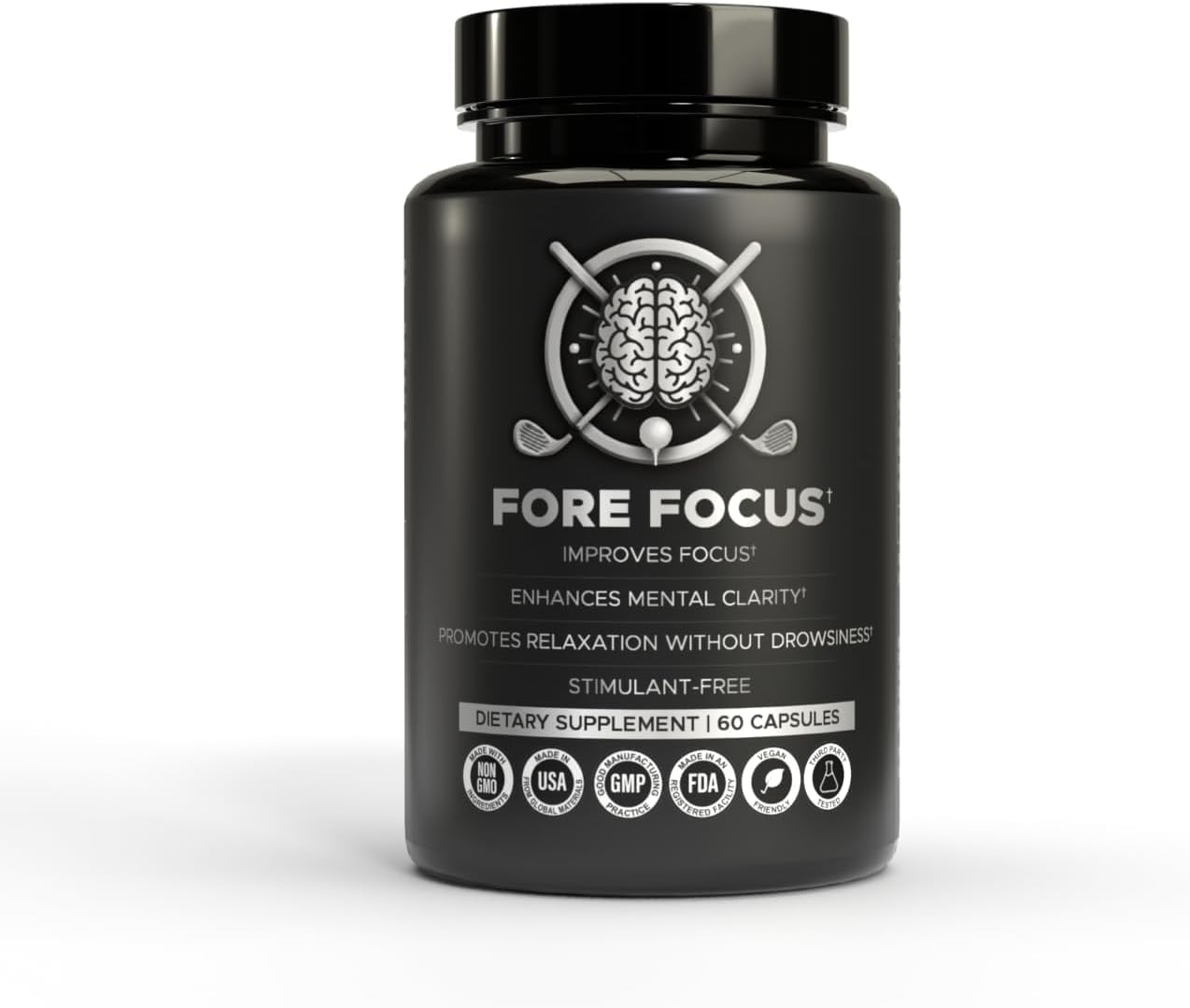 Sports Supplements - Mental Focus Support Supplement - Ashwagandha, L Theanine, Rhodiola Rosea & Ginkgo Biloba - Alpha Brain Supplements for Memory or Focus, Non-GMO, Vegan (1 month supply)
