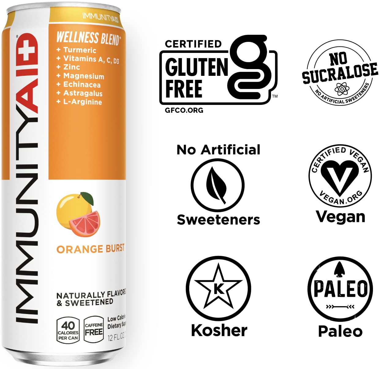GOLFERAID Performance Blend, Up Your Golf Game, No Caffeine, Glucosamine, Turmeric, MSM, CoQ10, B-Complex, BCAAs and Electrolytes, 40 Calories, 100% Clean, Paleo, Vegan, 12-oz. cans (Pack of 24)