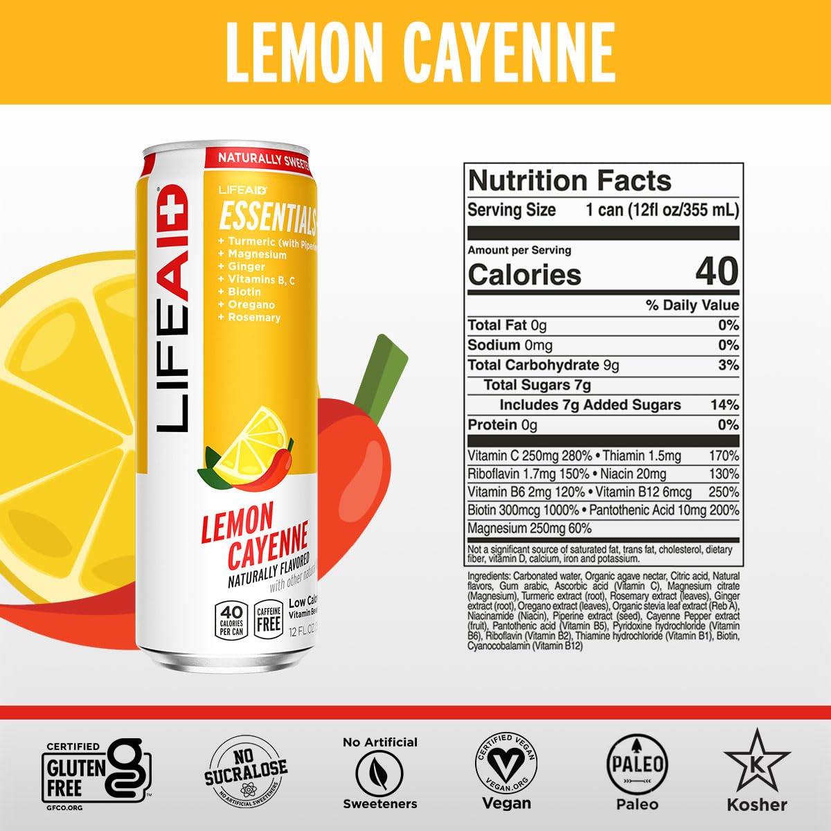 GOLFERAID Performance Blend, Up Your Golf Game, No Caffeine, Glucosamine, Turmeric, MSM, CoQ10, B-Complex, BCAAs and Electrolytes, 40 Calories, 100% Clean, Paleo, Vegan, 12-oz. cans (Pack of 24)