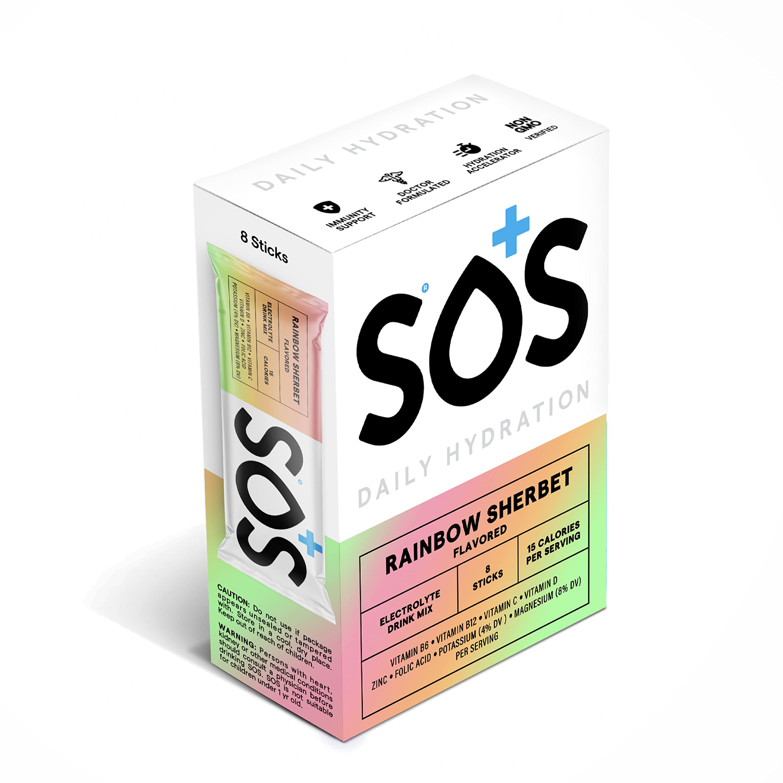 SOS Hydration Electrolyte Drink Mix (5 Servings + Reusable Bottle, Variety Pack)