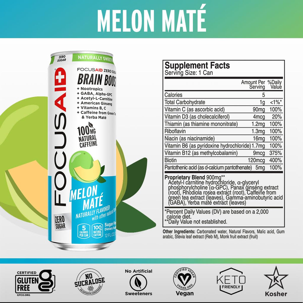 GOLFERAID Performance Blend, Up Your Golf Game, No Caffeine, Glucosamine, Turmeric, MSM, CoQ10, B-Complex, BCAAs and Electrolytes, 40 Calories, 100% Clean, Paleo, Vegan, 12-oz. cans (Pack of 24)