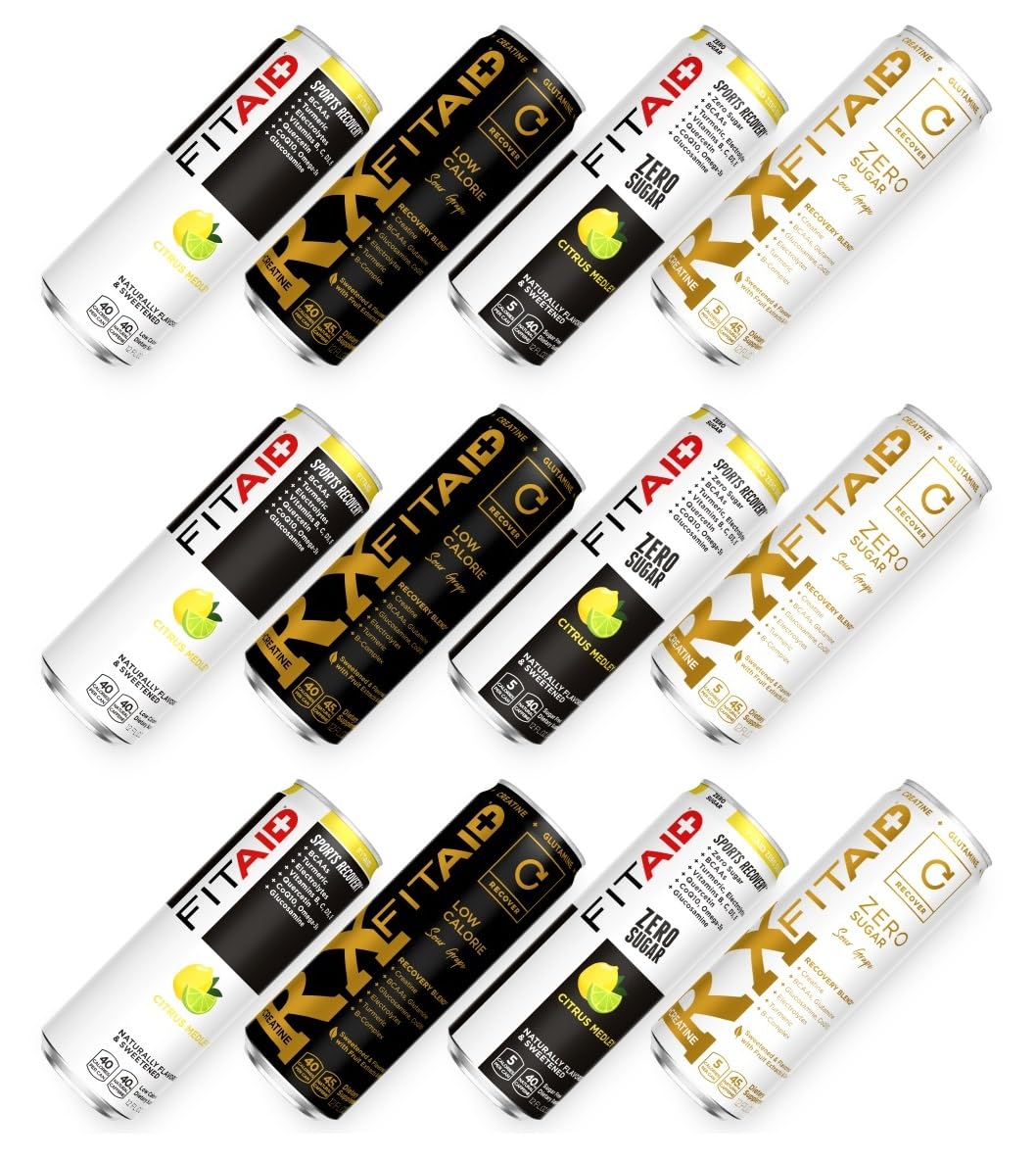 GOLFERAID Performance Blend, Up Your Golf Game, No Caffeine, Glucosamine, Turmeric, MSM, CoQ10, B-Complex, BCAAs and Electrolytes, 40 Calories, 100% Clean, Paleo, Vegan, 12-oz. cans (Pack of 24)