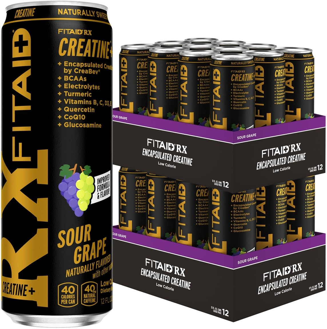 GOLFERAID Performance Blend, Up Your Golf Game, No Caffeine, Glucosamine, Turmeric, MSM, CoQ10, B-Complex, BCAAs and Electrolytes, 40 Calories, 100% Clean, Paleo, Vegan, 12-oz. cans (Pack of 24)