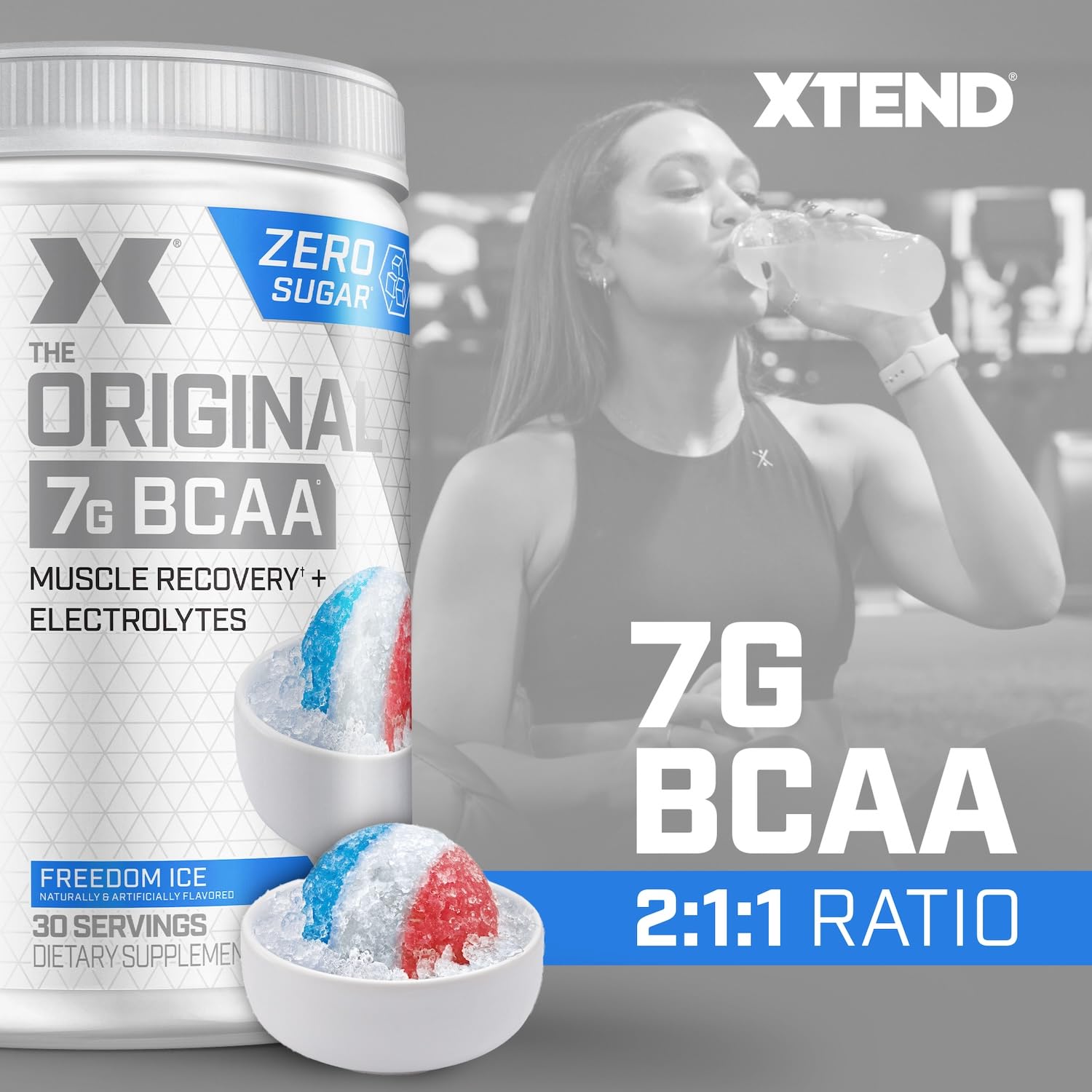 Xtend Original BCAA Powder 7g BCAA and 2.5g L-Glutamine, Sugar Free Post Workout Muscle Recovery Drink with Amino Acids for Men & Women, 90 Servings