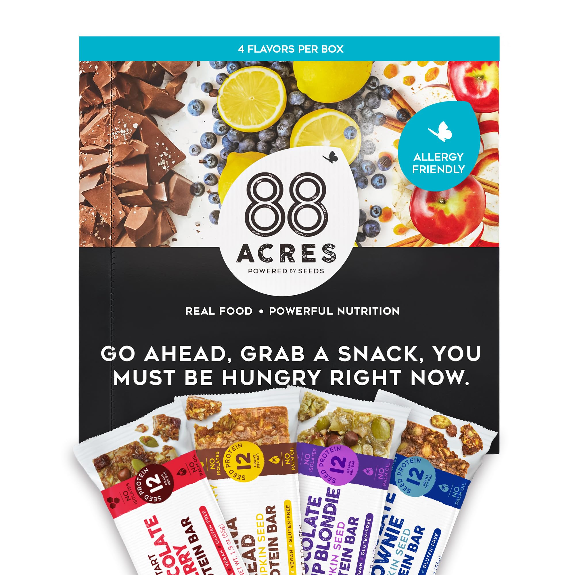 88 Acres Plant Based Seed Protein Bar | 9 Pack, Banana Bread | 12g of Plant Based Protein, Gluten Free, Nut Free, Non GMO, School Safe, No Palm Oil