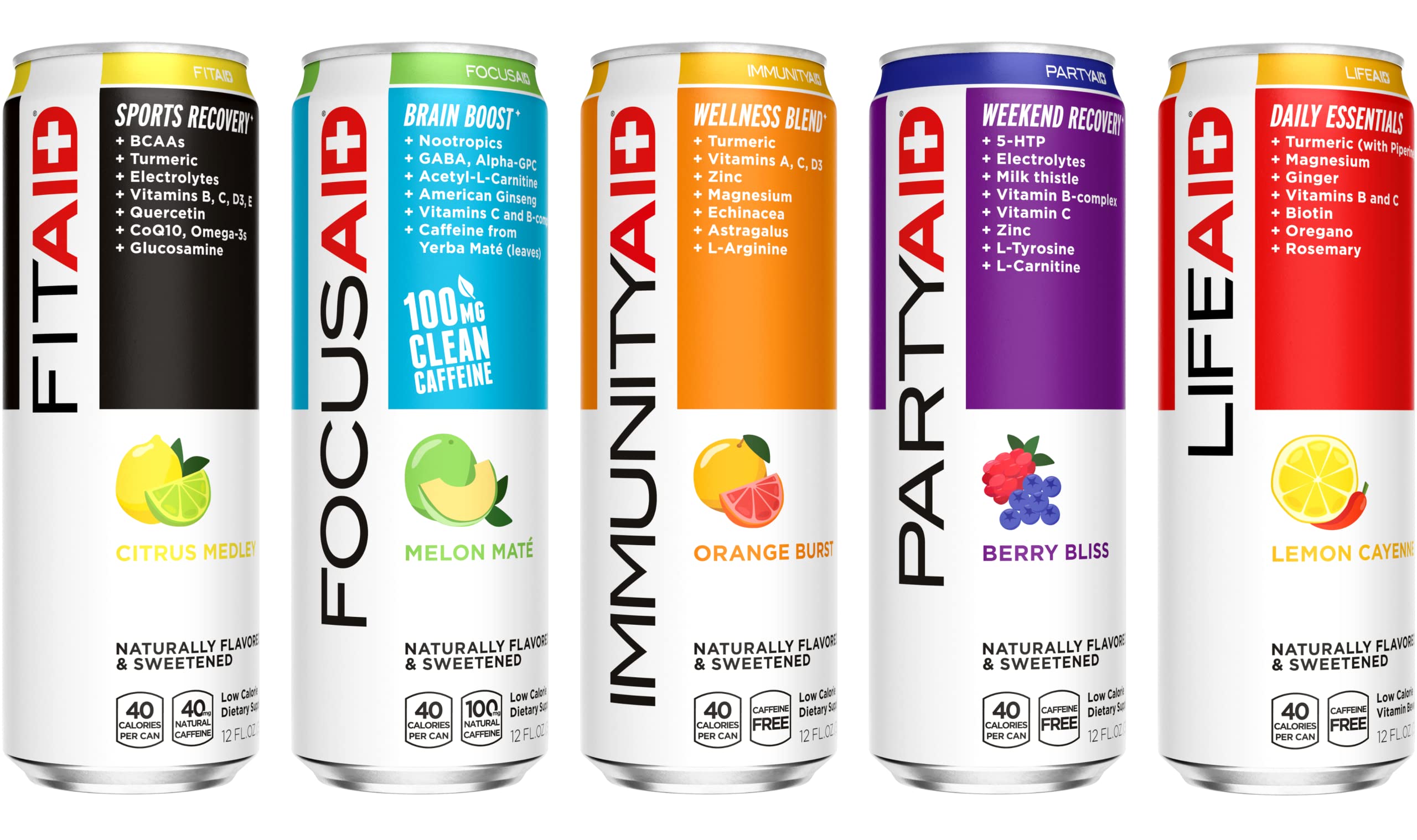 GOLFERAID Performance Blend, Up Your Golf Game, No Caffeine, Glucosamine, Turmeric, MSM, CoQ10, B-Complex, BCAAs and Electrolytes, 40 Calories, 100% Clean, Paleo, Vegan, 12-oz. cans (Pack of 24)