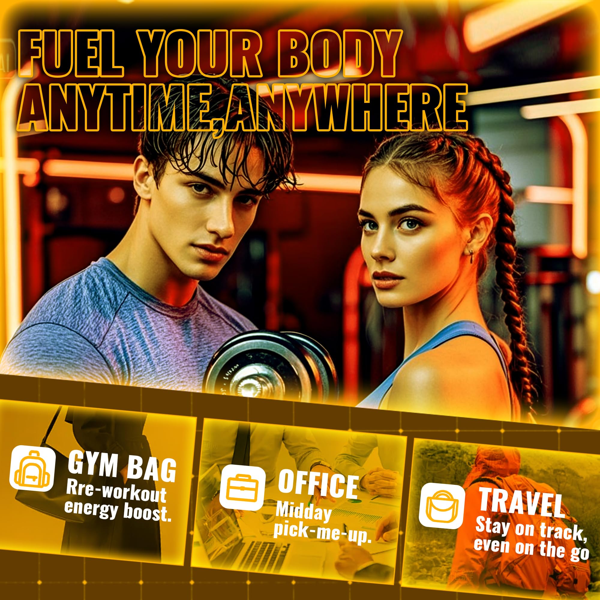 zipvit Creatine Monohydrate Gummies (5g) – Pre-Workout Energy & Muscle Growth Support for Men & Women | Orange Electrolyte Gummies (135 Count)