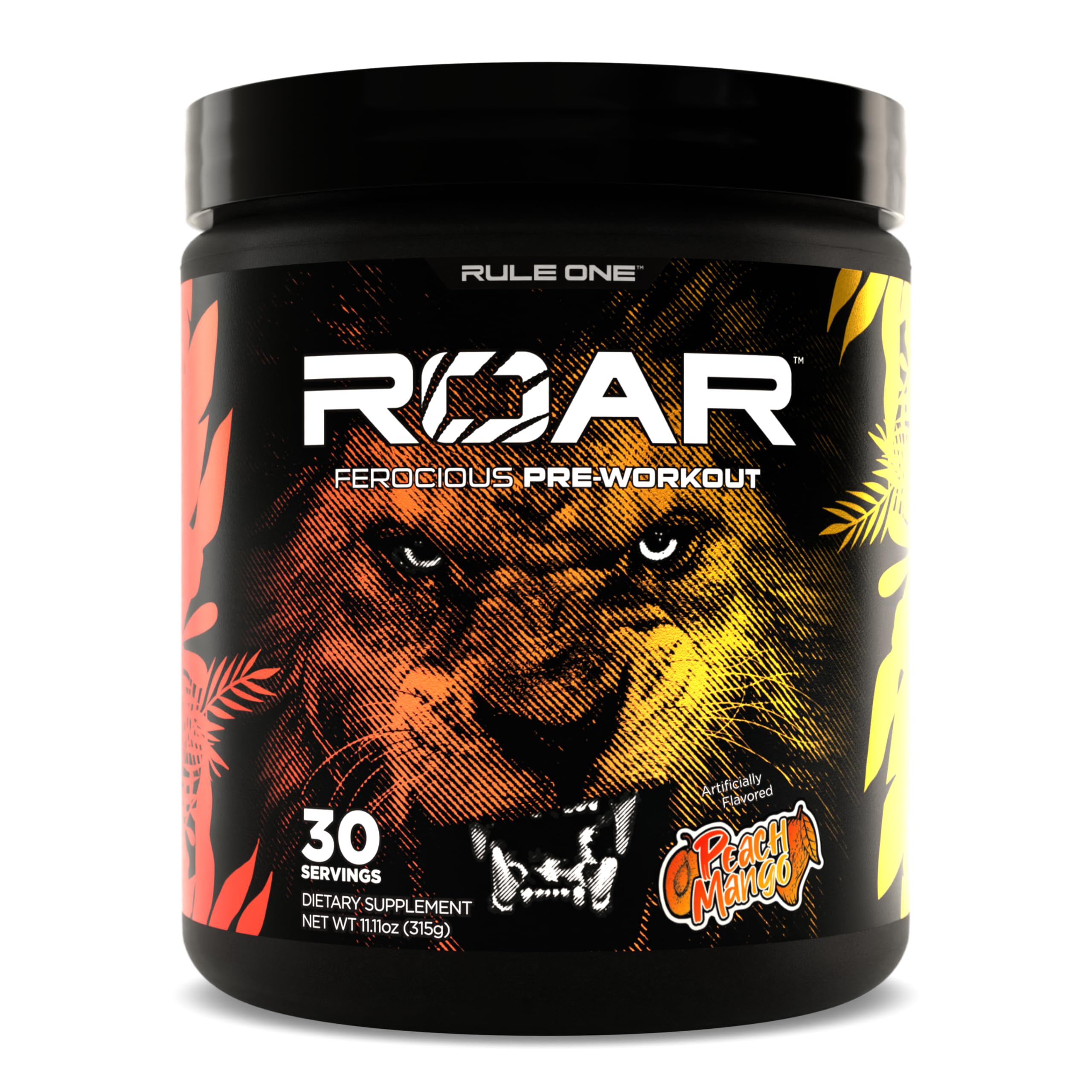 Rule 1 R1 Roar - Pre-Workout Powder with Creatine, Beta-Alanine, Citrulline, Electrolytes & Caffeine (30 Servings, Blue Razz)