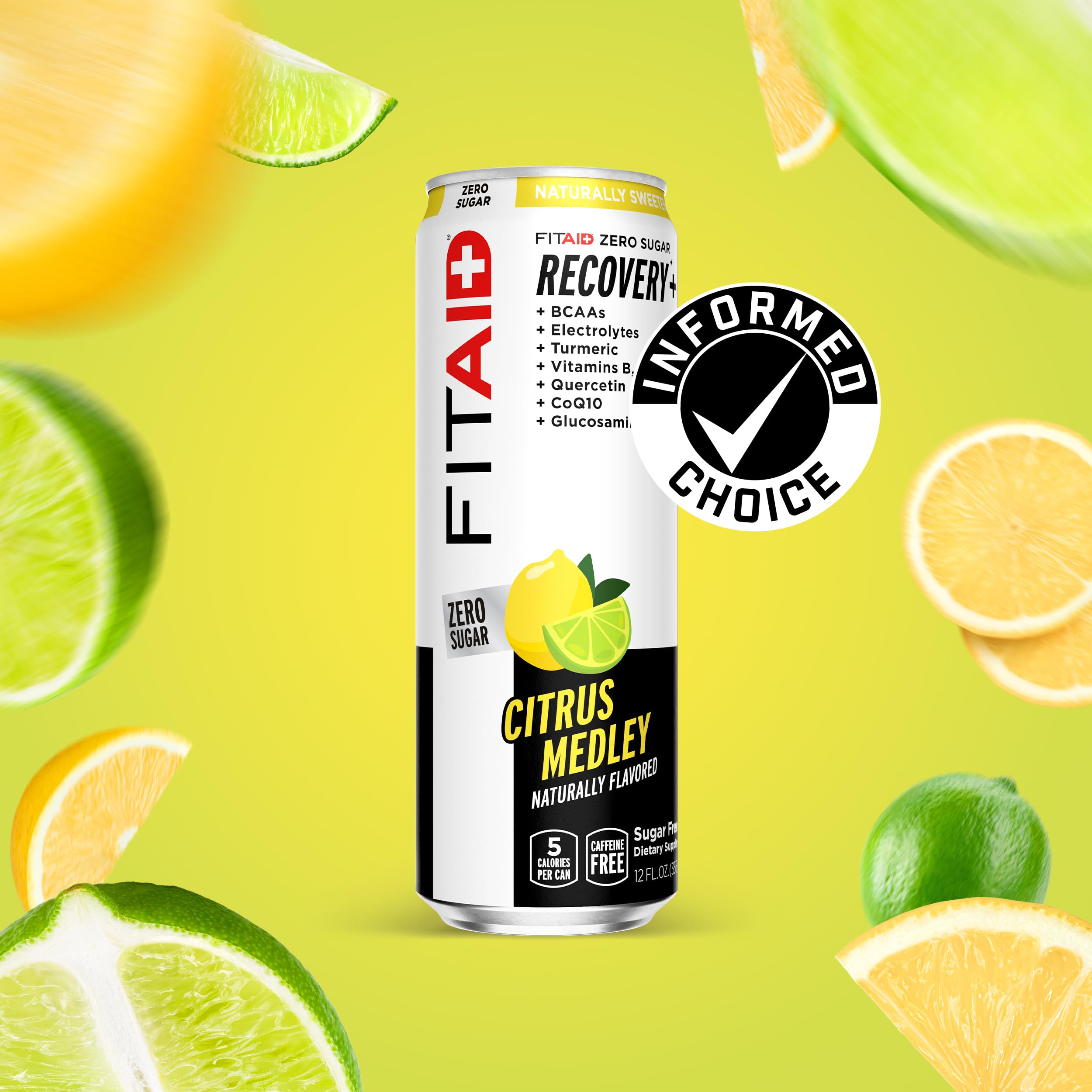 GOLFERAID Performance Blend, Up Your Golf Game, No Caffeine, Glucosamine, Turmeric, MSM, CoQ10, B-Complex, BCAAs and Electrolytes, 40 Calories, 100% Clean, Paleo, Vegan, 12-oz. cans (Pack of 24)