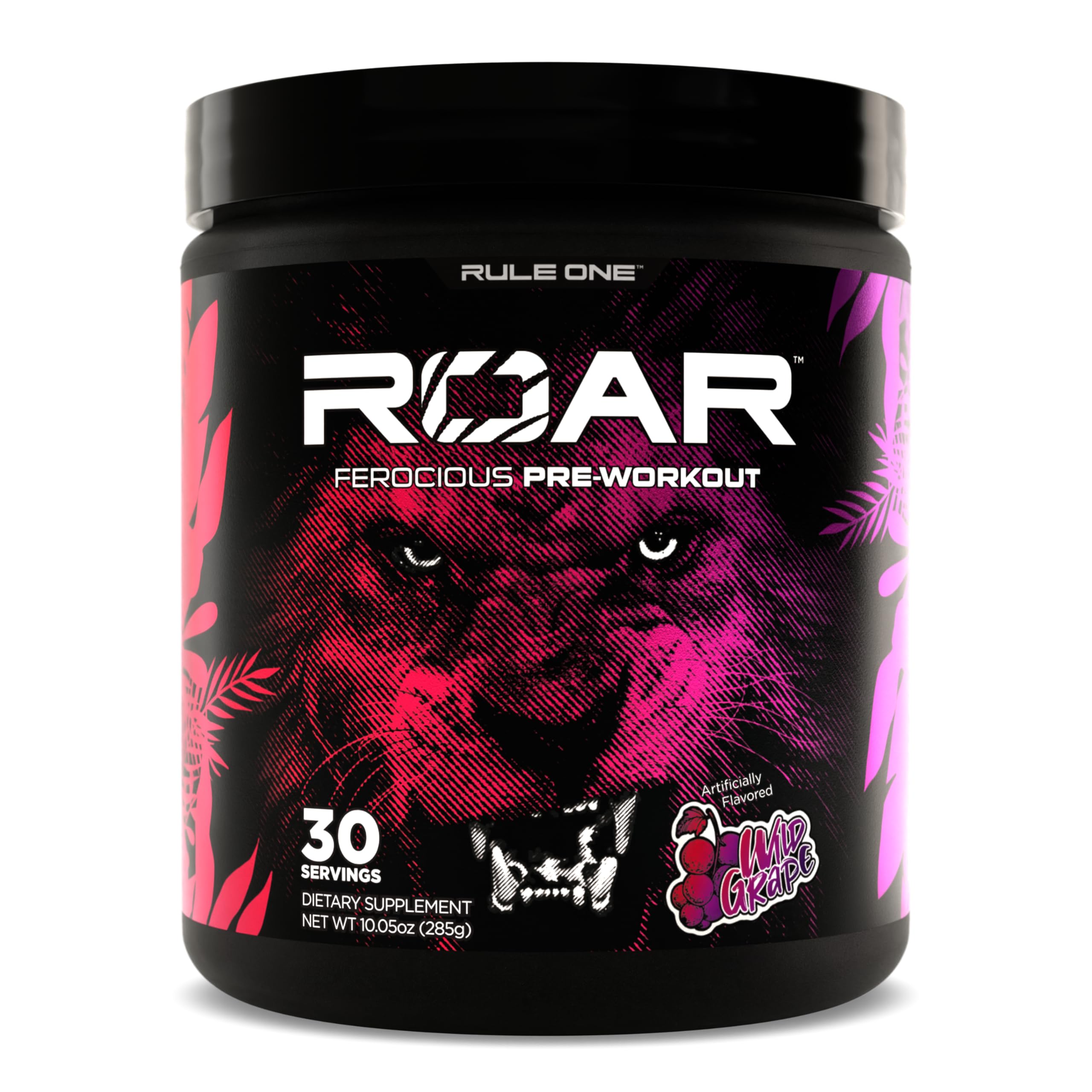 Rule 1 R1 Roar - Pre-Workout Powder with Creatine, Beta-Alanine, Citrulline, Electrolytes & Caffeine (30 Servings, Blue Razz)