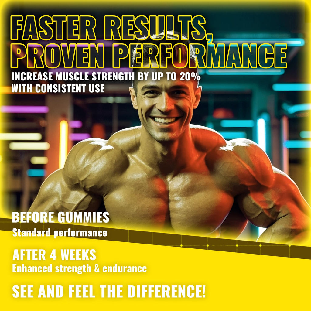 zipvit Creatine Monohydrate Gummies (5g) – Pre-Workout Energy & Muscle Growth Support for Men & Women | Orange Electrolyte Gummies (135 Count)