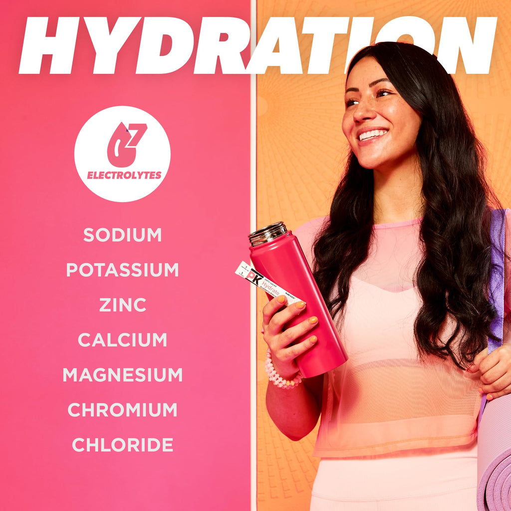 PURE KICK Energy and Hydrate Singles To Go Drink Mix Variety Pack, Black cherry Pomegranate, Orange Passion Fruit, Strawberry watermelon and Concord Grape, 30 Count (Pack - 1)