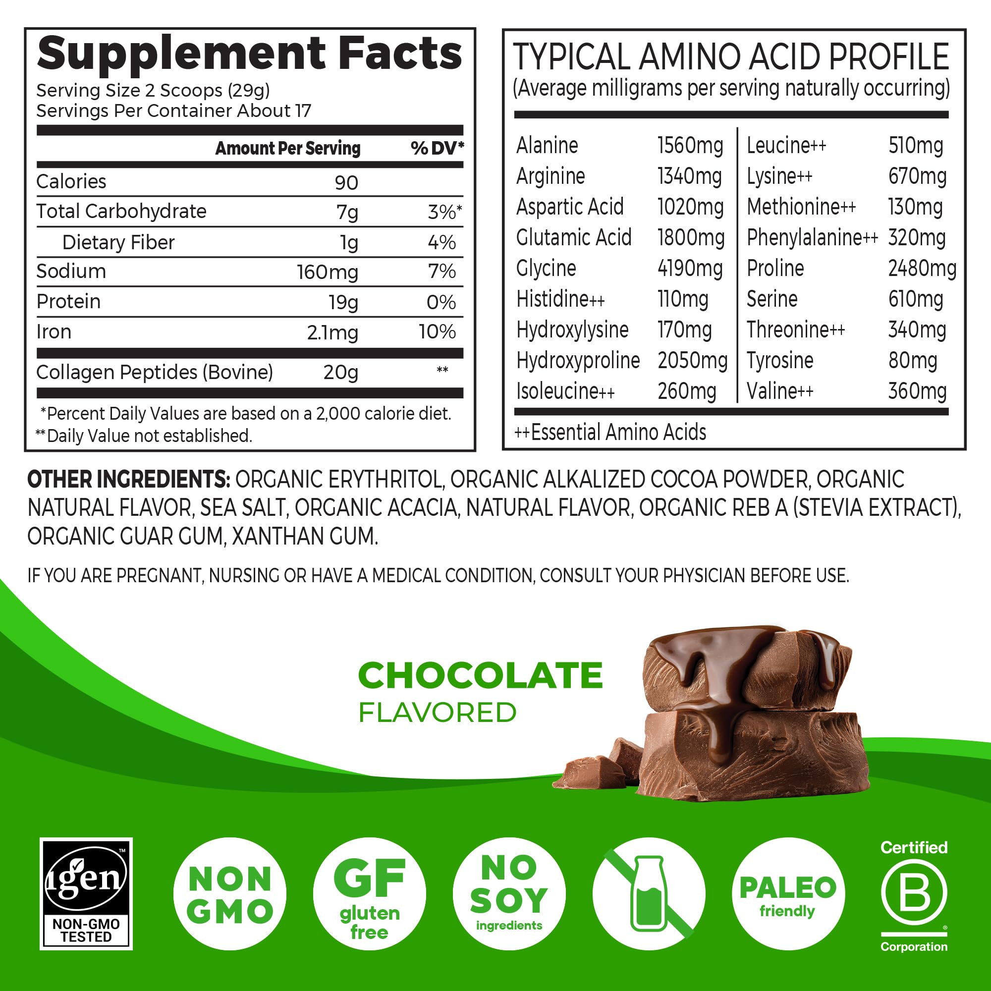 Orgain Hydrolyzed Collagen Peptides Powder For Women & Men, 20g Grass Fed Collagen, Unflavored - Hair, Skin, Nail, & Joint Support Supplement, Paleo & Keto, Non-GMO, Type I and III, 1lb