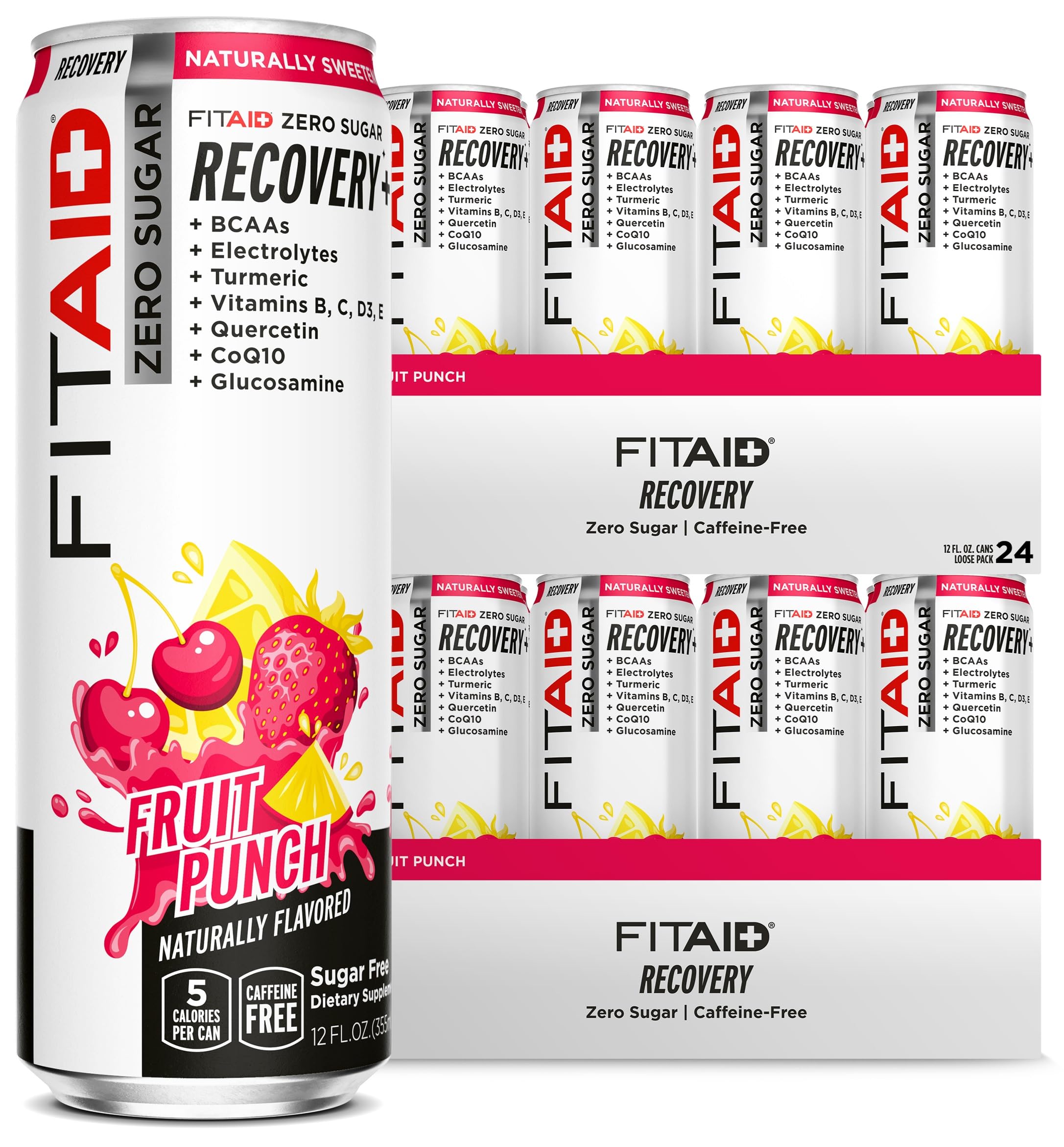 GOLFERAID Performance Blend, Up Your Golf Game, No Caffeine, Glucosamine, Turmeric, MSM, CoQ10, B-Complex, BCAAs and Electrolytes, 40 Calories, 100% Clean, Paleo, Vegan, 12-oz. cans (Pack of 24)