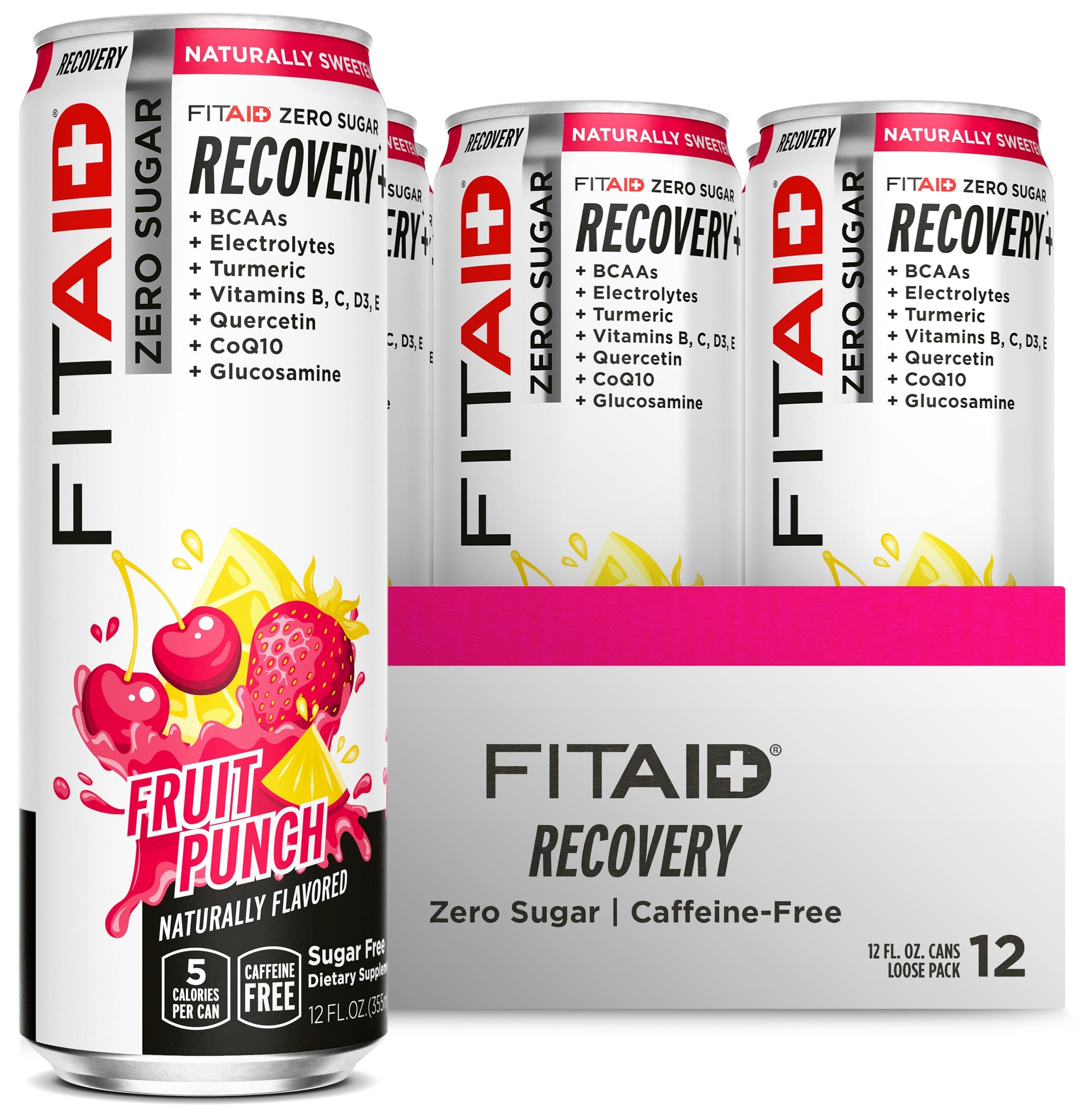 GOLFERAID Performance Blend, Up Your Golf Game, No Caffeine, Glucosamine, Turmeric, MSM, CoQ10, B-Complex, BCAAs and Electrolytes, 40 Calories, 100% Clean, Paleo, Vegan, 12-oz. cans (Pack of 24)