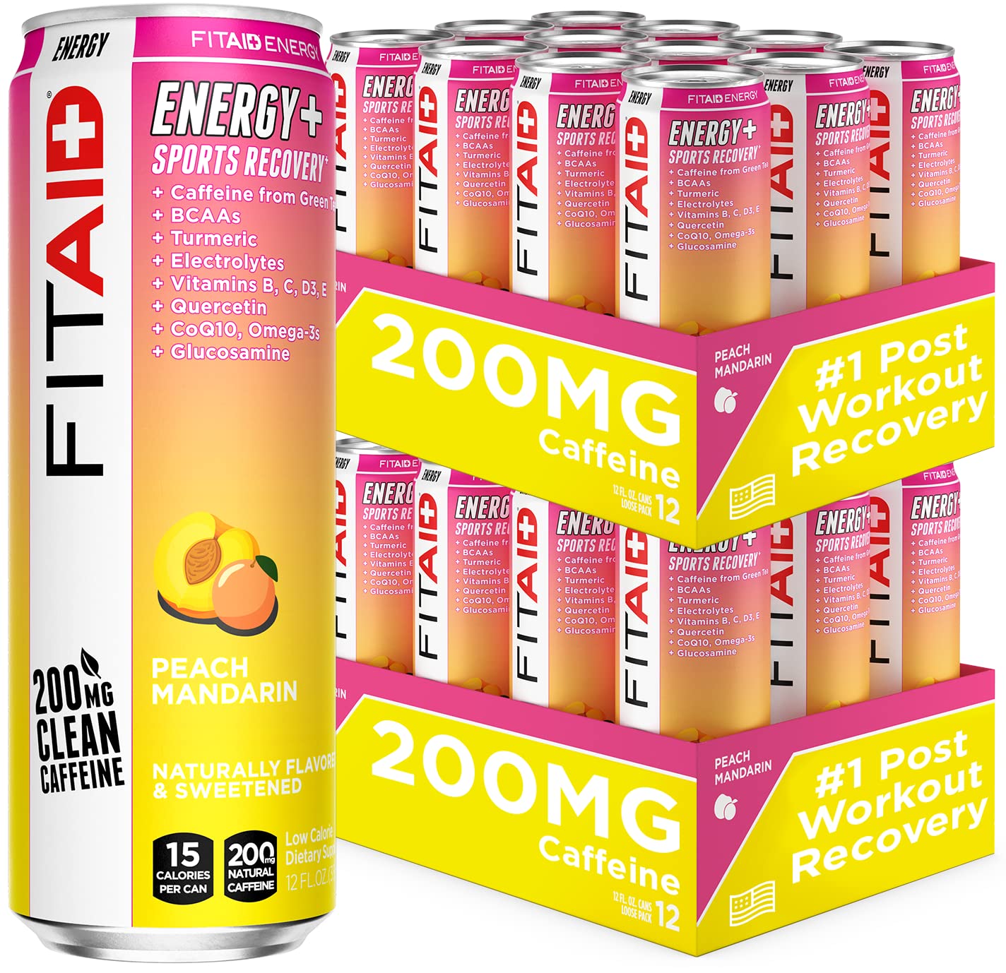 GOLFERAID Performance Blend, Up Your Golf Game, No Caffeine, Glucosamine, Turmeric, MSM, CoQ10, B-Complex, BCAAs and Electrolytes, 40 Calories, 100% Clean, Paleo, Vegan, 12-oz. cans (Pack of 24)