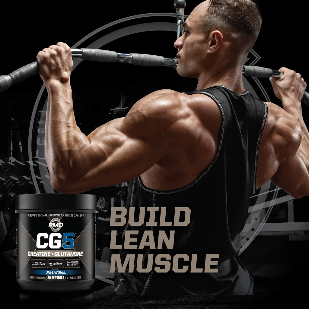 Sports CG5 - Premium Creatine and L Glutamine Powder - Maximum Strength Power Recovery, Build Lean Muscle, Increase Workout Performance - Pre Workout and Post Workout - Unflavored (30 Servings)