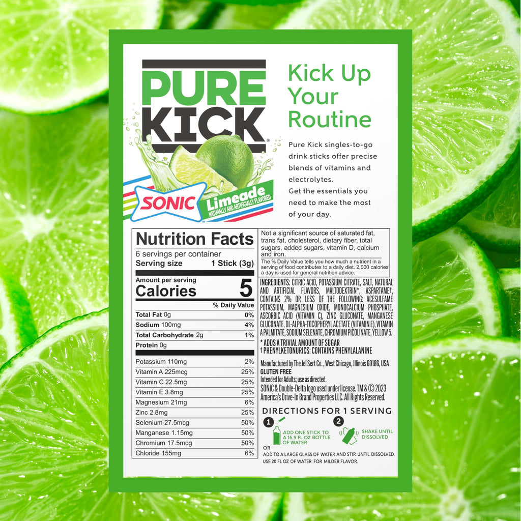 PURE KICK Energy and Hydrate Singles To Go Drink Mix Variety Pack, Black cherry Pomegranate, Orange Passion Fruit, Strawberry watermelon and Concord Grape, 30 Count (Pack - 1)