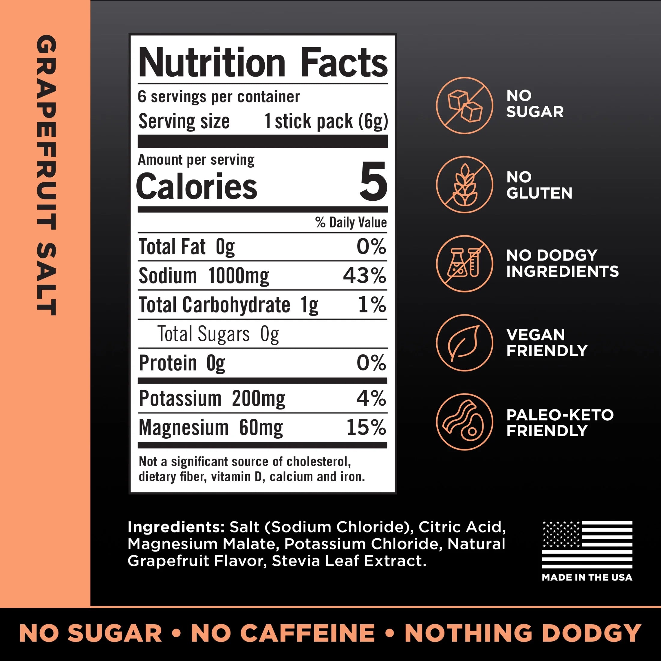 Zero Sugar Electrolyte Drink Mix - Grapefruit - 6Ct