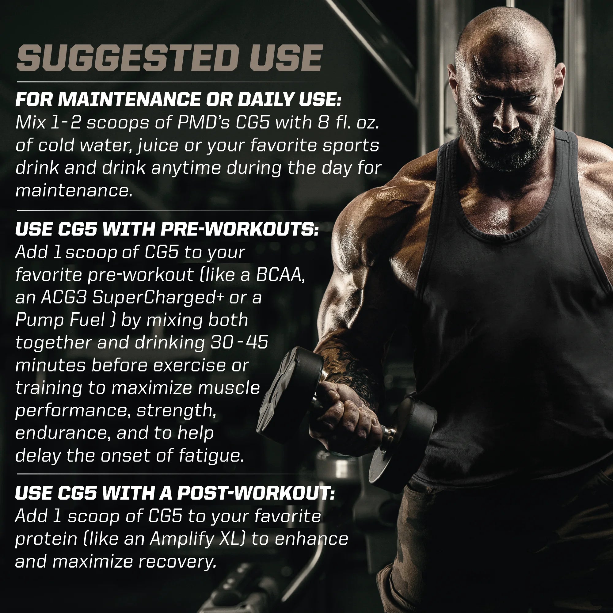 Sports CG5 - Premium Creatine and L Glutamine Powder - Maximum Strength Power Recovery, Build Lean Muscle, Increase Workout Performance - Pre Workout and Post Workout - Unflavored (30 Servings)