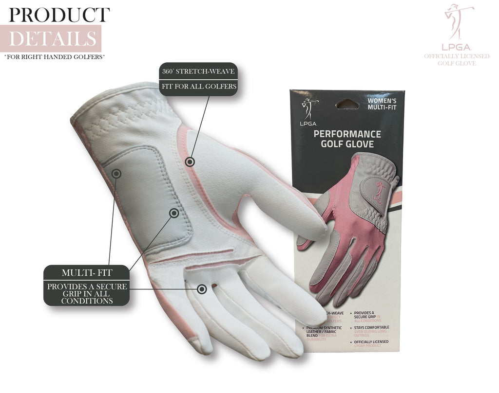 Women’S Pink Left-Handed Golf Glove for Right-Handed Golfers